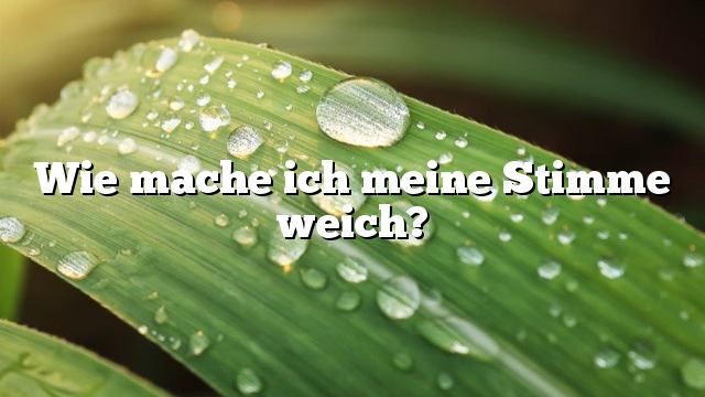 Wie mache ich meine Stimme weich?