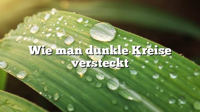 Wie man dunkle Kreise versteckt